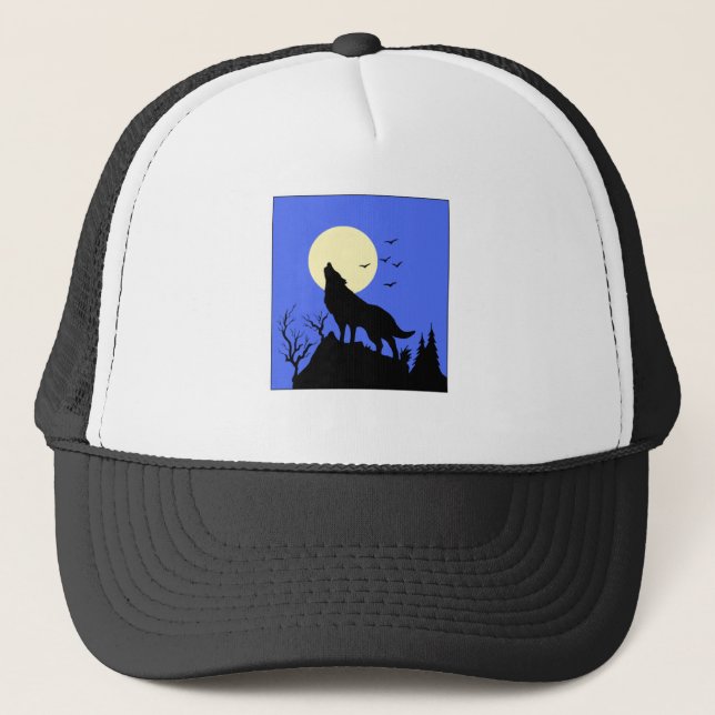 wolf howl trucker hat (Front)
