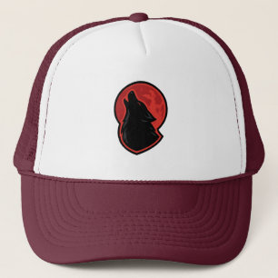 Wolf Howl Trucker Hat – Blood Moon Dark Fantasy St