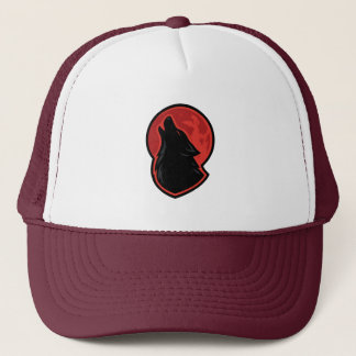 Wolf Howl Trucker Hat – Blood Moon Dark Fantasy St