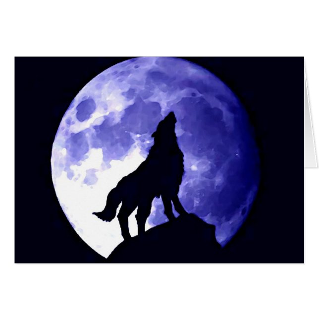 Wolf Howling at Moon (Front Horizontal)