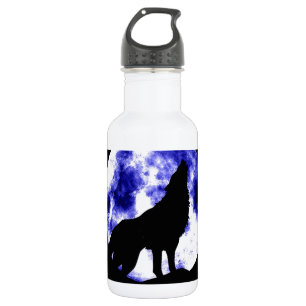 Wolf Howling at Moon 532 Ml Water Bottle