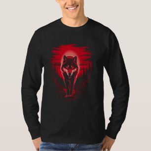 Wolf Howling At Moon Forest Animal Lover Wildlife T-Shirt