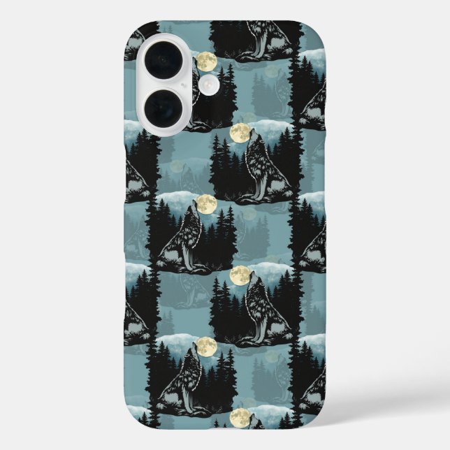 Wolf Howling At Moon Pattern Design  Case-Mate iPhone Case (Back)