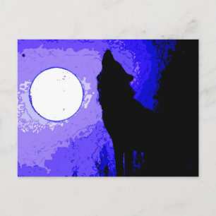 Wolf Howling at Moon Postcard