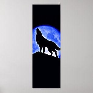 Wolf Howling at Moon Poster - Wolf Posters