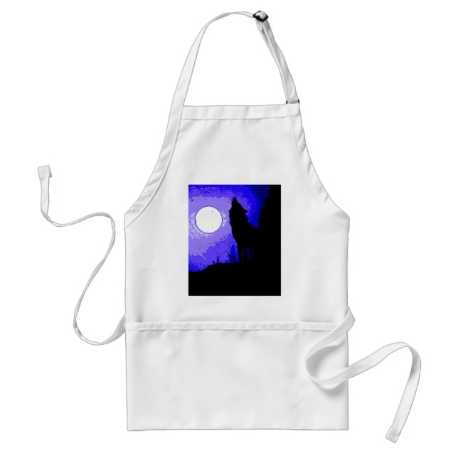Wolf Howling at Moon Standard Apron (Front)