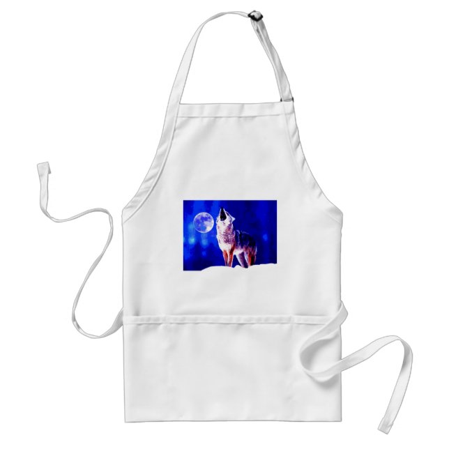 Wolf Howling at Moon Standard Apron (Front)