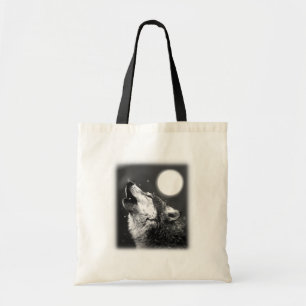 Wolf Howling at Moon Tote Bag