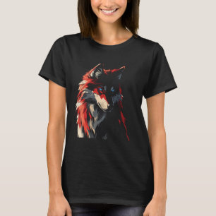 Wolf Howling at Moon Wildlife Graphic Design for M T-Shirt