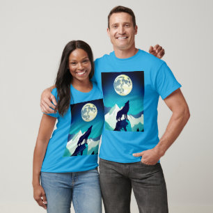 Wolf Howling at the Full Moon T-Shirt