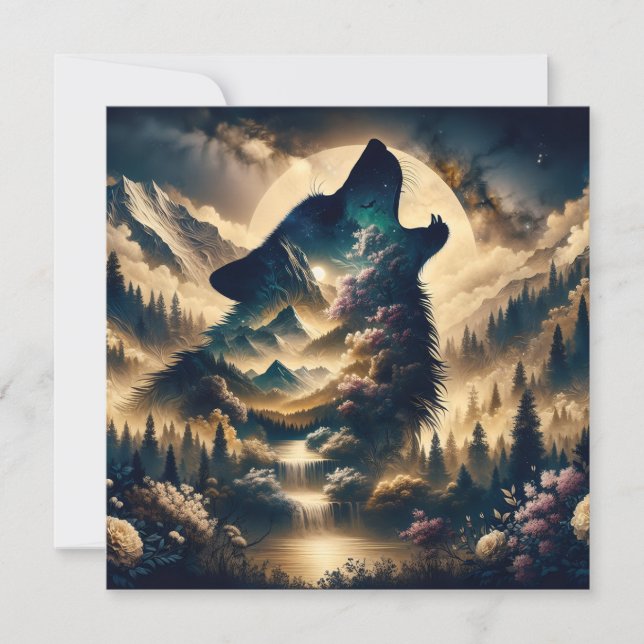 Wolf Howling at the Moon (Front)