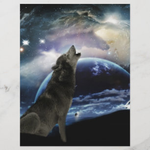 Wolf howling at the moon
