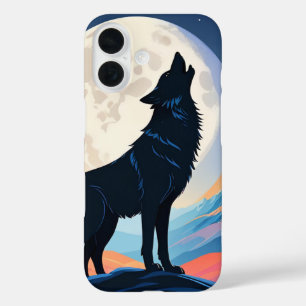 Wolf Howling At The Moon iPhone 16 Case