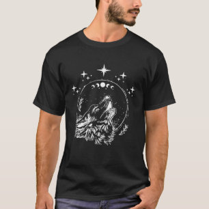 Wolf Howling At The Moon Celestial T-Shirt