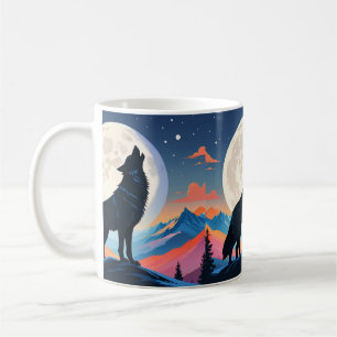 Wolf Howling At The Moon Coffee Mug