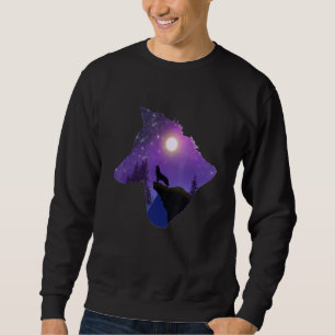 Wolf Howling At The Moon Design Sweatshirt