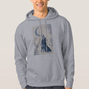 wolf howling at the moon hoodie