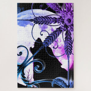 Wolf Howling at the Moon Jigsaw Puzzle