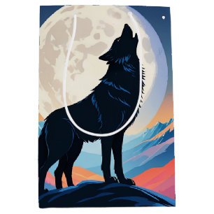 Wolf Howling At The Moon Medium Gift Bag