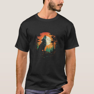 Wolf Howling At The Moon Mens National Park Wildli T-Shirt