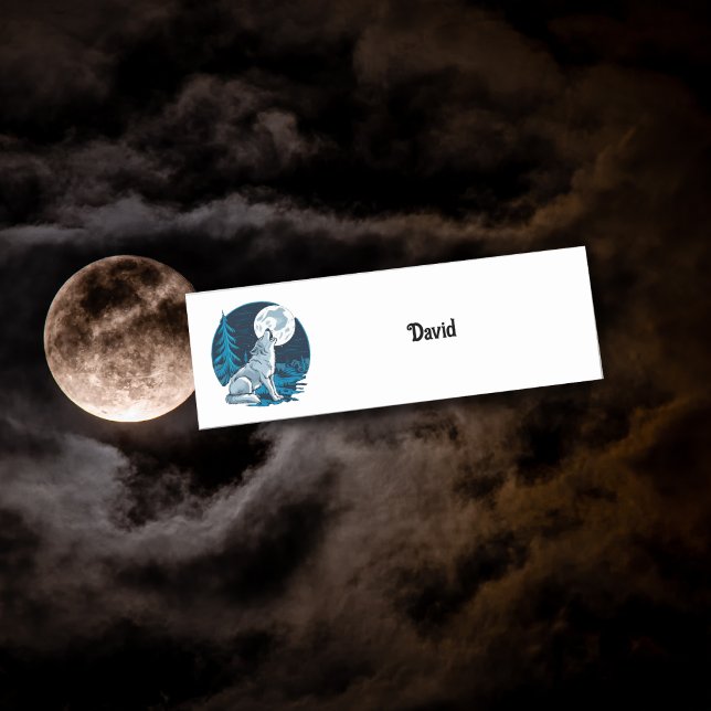 Wolf howling at the moon name tag (Creator Uploaded)