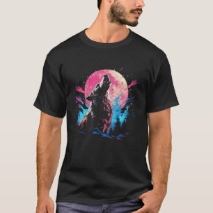Wolf Howling At The Moon National Park Wildlife Al T-Shirt