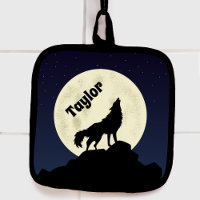 Wolf Howling at the Moon Personalised