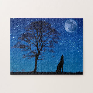 Wolf Howling At The Moon Puzzle