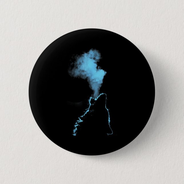 Wolf Howling At The Moon Starry Night Wolves Anima 6 Cm Round Badge (Front)