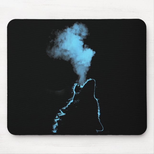 Wolf Howling At The Moon Starry Night Wolves Anima Mouse Pad (Front)