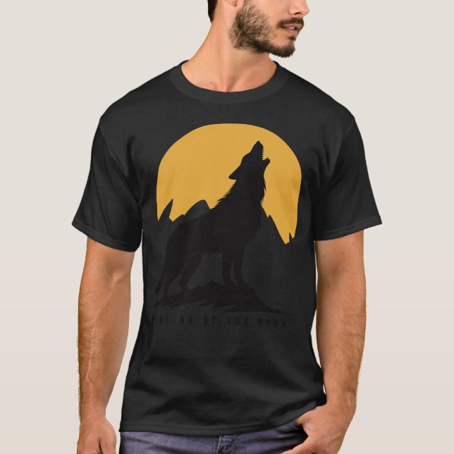 Wolf Howling at the moon T-Shirt (Front)