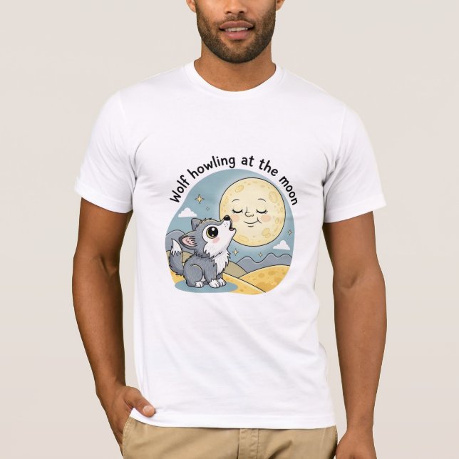 Wolf Howling at the Moon T-Shirt (Front)