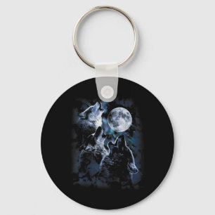 Wolf Howling At The Moon Wildlife Wolves Lovers Me Key Ring
