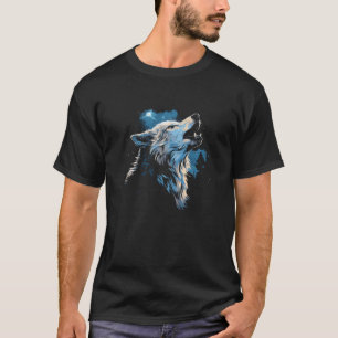 Wolf Howling at the Moon Women s Alaskan Wildlife T-Shirt