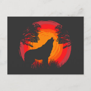 Wolf Howling at the Sun Postcard
