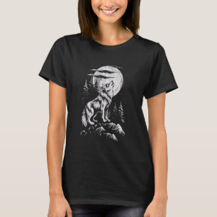 Wolf Howling Full Moon Animal Lovers Funny Boys Gi T-Shirt