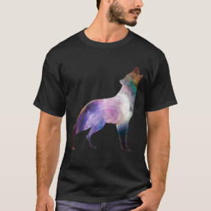 Wolf howling galaxy universe T-Shirt