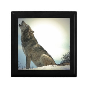 Wolf Howling in Snow Gift Box