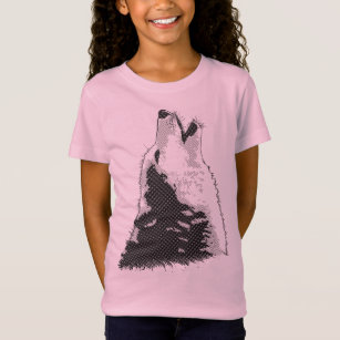 Wolf Howling Line Art Silhouette  T-Shirt