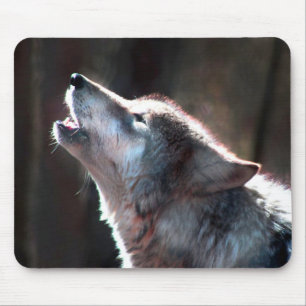 Wolf Howling Lone Wolf Mouse Pad