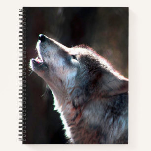Wolf Howling Lone Wolf Notebook