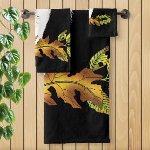 Wolf Howling Moon Bath Towel Set