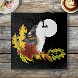 Wolf Howling Moon Jigsaw Puzzle