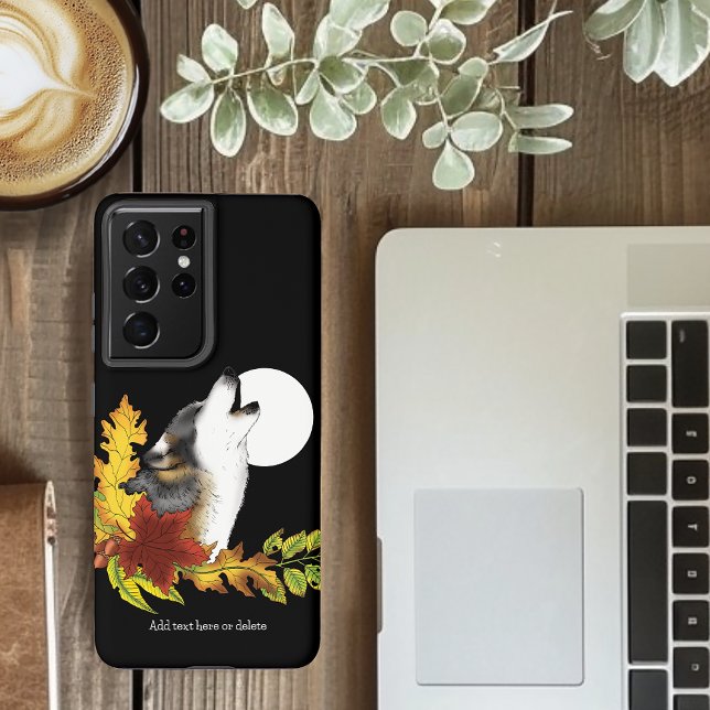 Wolf Howling Moon Samsung Galaxy S21 Ultra Case (Creator Uploaded)