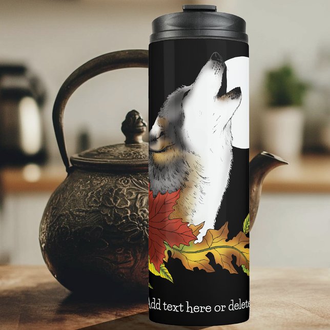 Wolf Howling Moon Thermal Tumbler (Creator Uploaded)