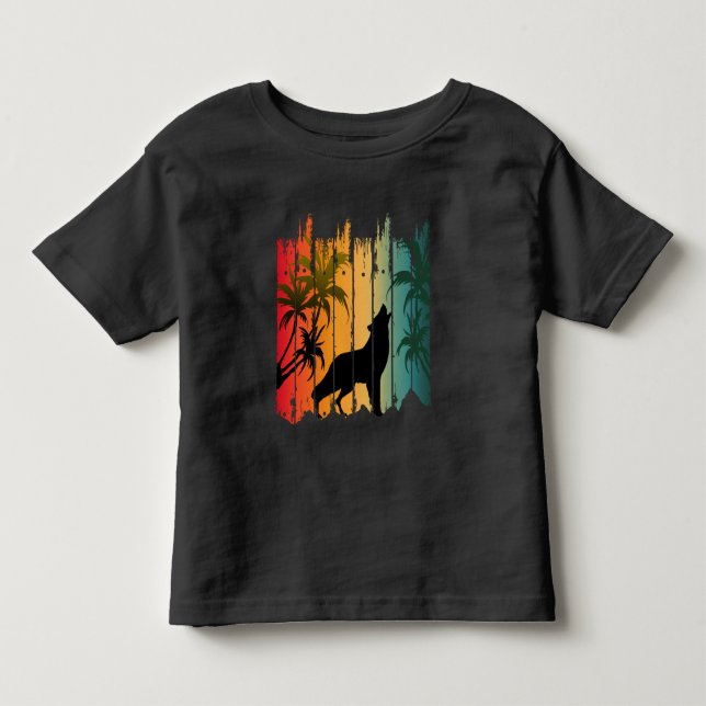 WOLF HOWLING SUNSET TODDLER T-Shirt (Front)