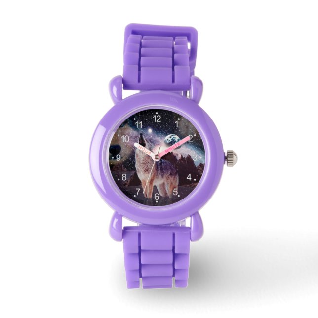 Wolf howling through the universe watch (Front)