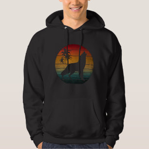 wolf howling vintage hoodie