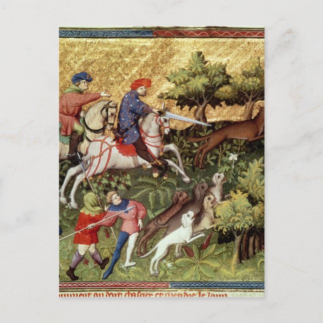 Wolf hunt, from a book postcard (Front)