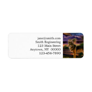 Wolf hunting in mountain return address label